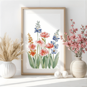 Handmade Watercolor Flower Painting – Elegant Wall Art