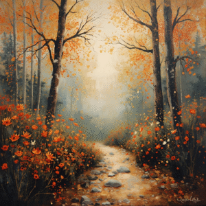 Serene Mountain Landscape Painting – Nature’s Beauty on Canvas